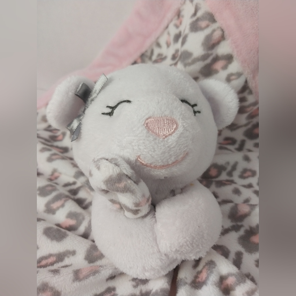 2016 Carters Leopard Print Bear Security Blanket Lovey